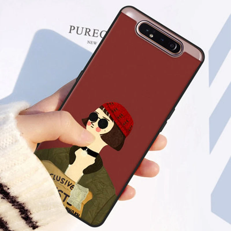Чехол накладка для Samsung galaxy A80 мягкий силиконовый чехол с рисунком из мультфильма