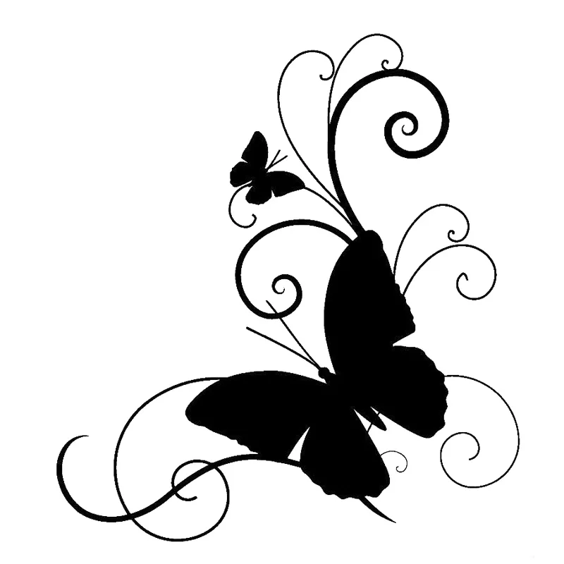 15.2cm*16.6cm Butterfly Personality Car Styling Vinyl ...