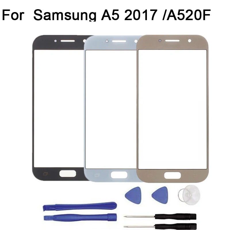 10 шт./лот для Samsung Galaxy A3 A5 A7 2017 A320F A520F A720F сенсорный экран дигитайзер Переднее