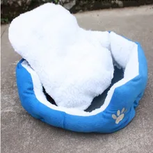 2016 New L Waterproof Warm Soft Pet Dog Cat Bed House Basket Nest Mat – Blue