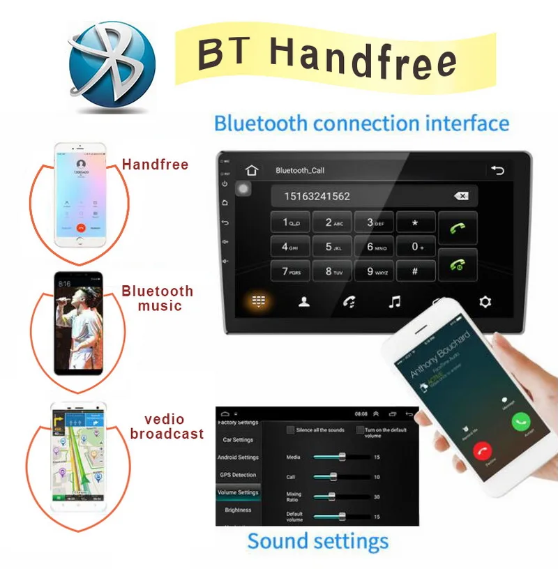 2 Din 9 ''Android 8,1 усилитель Bluetooth FM Черный Автомобильный Радио Android gps навигация четырехъядерный большой экран модернизированное Зеркало Ссылка