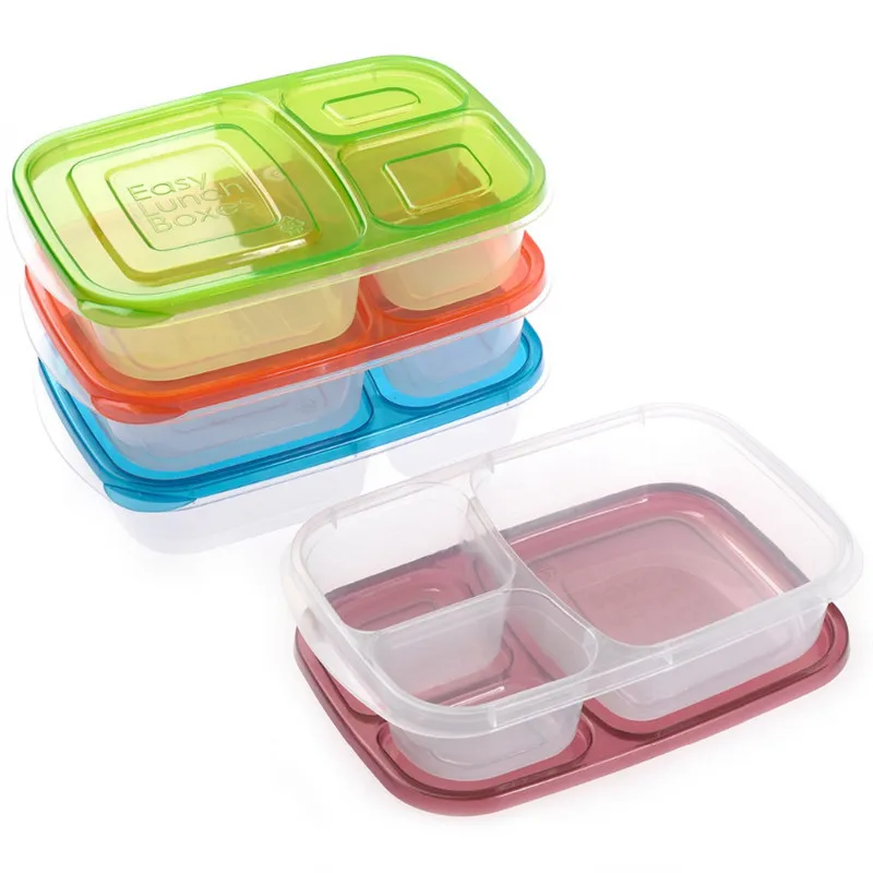 3 Compartment Plastic Food Containers Bento Lunch Box Eco Friendly 3 Compartment Plastic Food Containers Bento Lunch Box Eco Friendly Easy Microwavable Launch In Dinnerware Sets From Home Garden On
