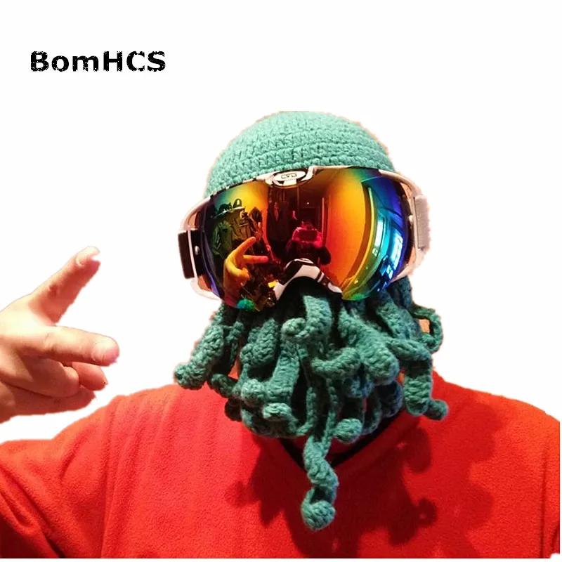 Вязаная шапка BomHCS Cthulhu шляпа бини с козырьком от осьминога Пиратская шапка|masking
