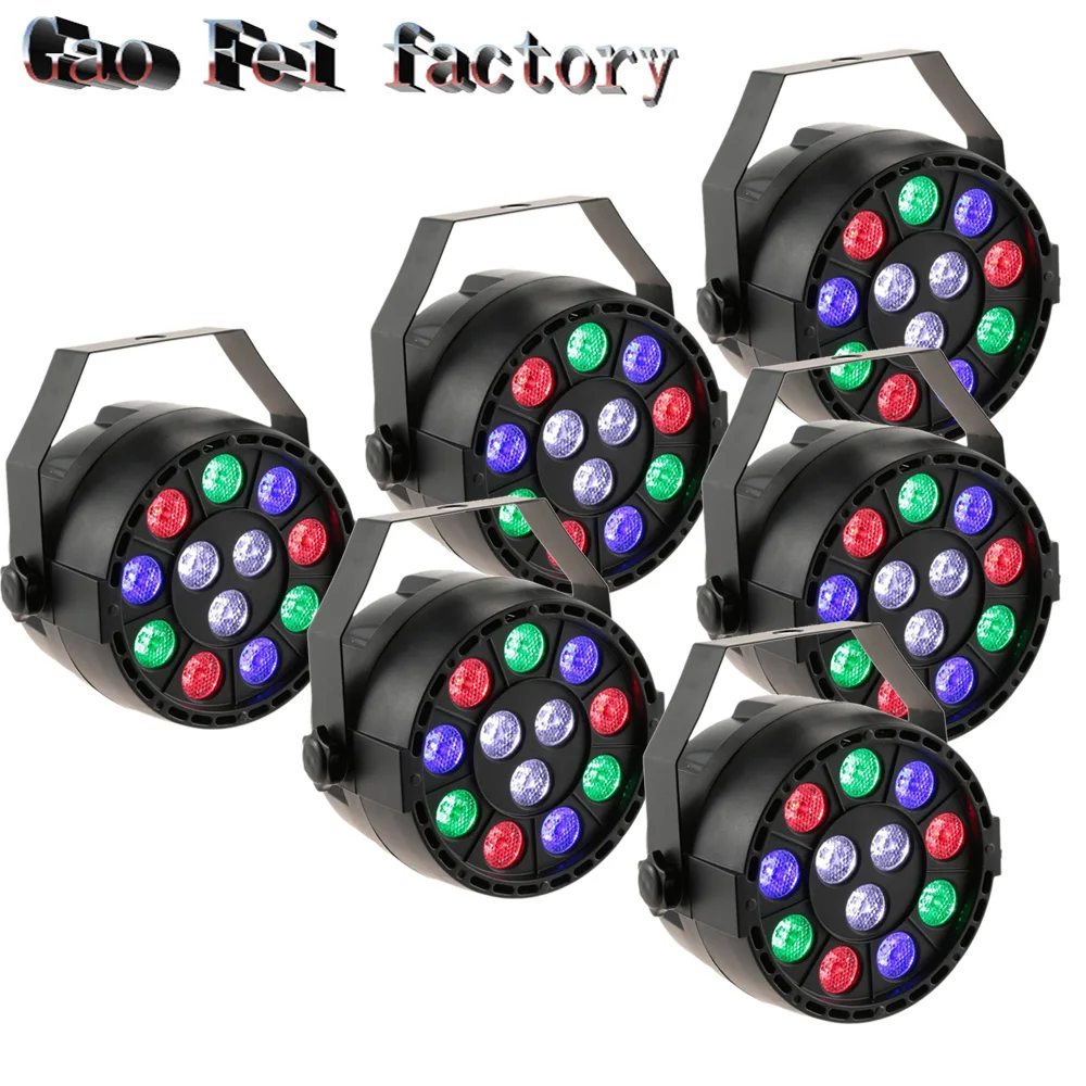 

6pcs/lot 12x3W Led Stage Light Par Light With DMX512 for disco DJ projector machine Party Decoration