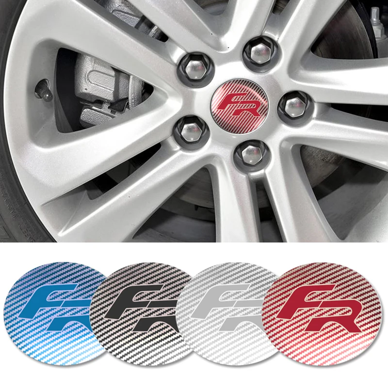 

4PCS 56.5M Aluminium FR Logo Car Wheel Hub Center Cap Sticker for Seat Leon FR+ Cupra Ibiza Altea Exeo Formula Styling Accessory