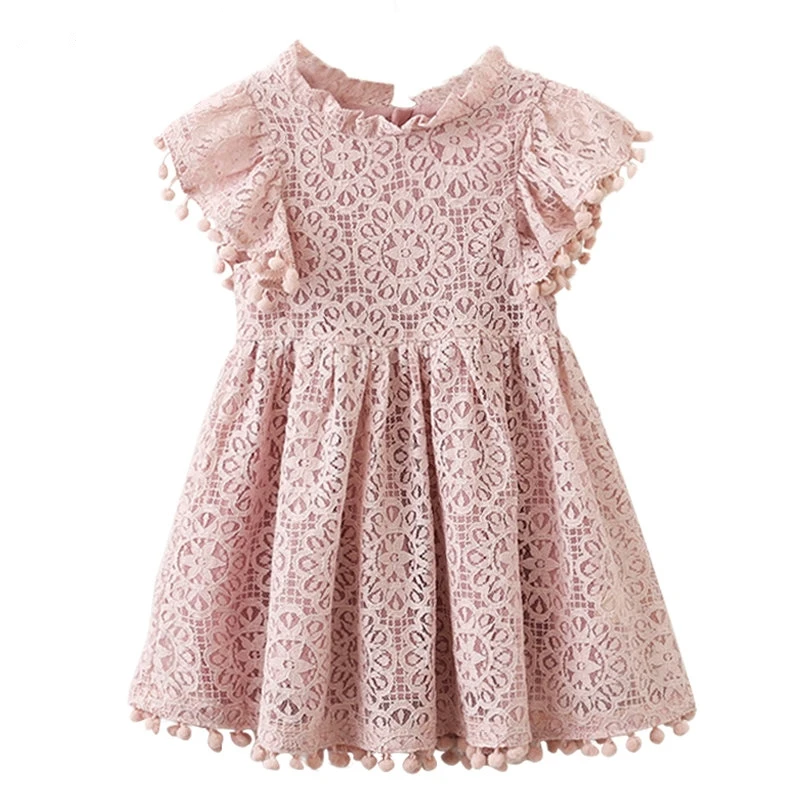 Brand Baby Girls Dress Summer Children Cute Flower Lace Party Dresses