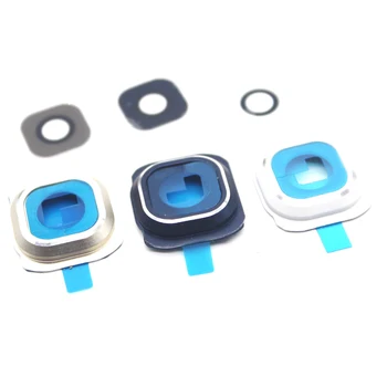 

30pcs/lot Blue(Black)/White/Gold Camera Frame Holder + Glass Lens Cover For Samsung S6 G9200 G920F / A/T/FD/I