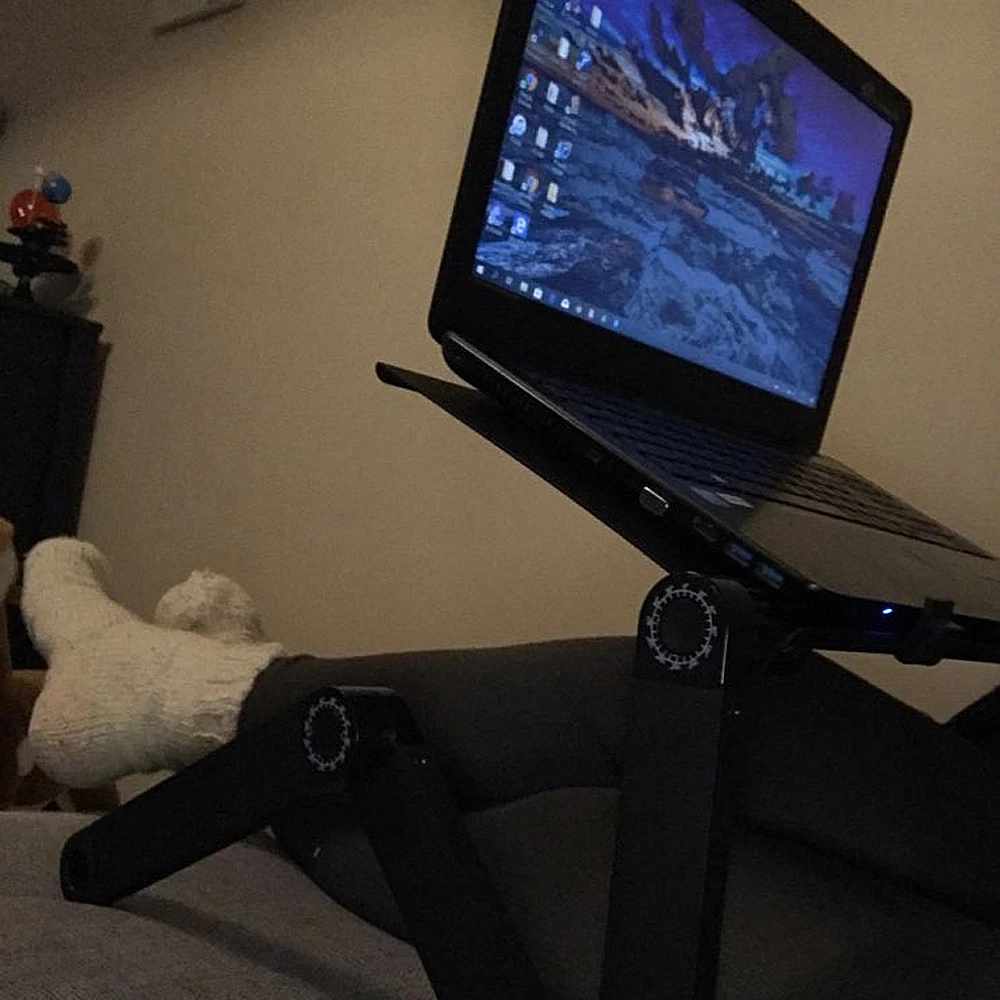 طوي قابل للتعديل مكتب للحاسوب شخصي مريح قائم متنقل يصل Lapdesk المحمولة دفتر حامل دعم التلفزيون للنوم الحرارة تبديد