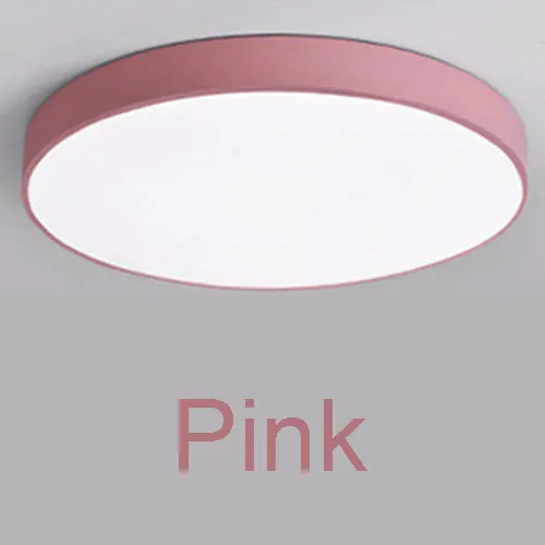 Комнатная лампа после балкона железная круглая лампа кухня цвет деко детская комната скандинавский потолочный светильник с пультом дистанционного управления светодиодный светильник - Цвет корпуса: Pink