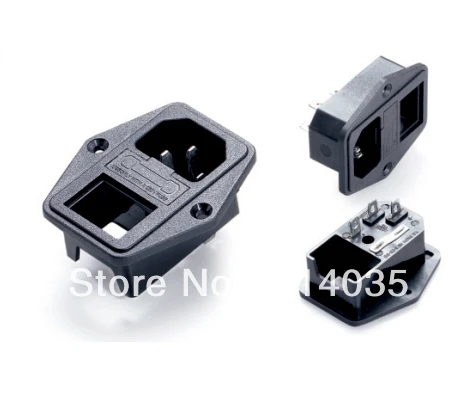 

50 pcs/lot SS-8B-3 UPS Power Outlet AC socket SS-8B-3 IEC INLET with Single Fuse Holder SWITCH Copper CE