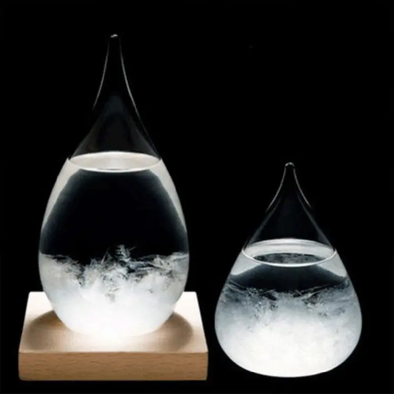 

Weather Forecast Crystal Bottle Drops Water Shape Transparant Storm Forecast Predictor Monitor Glass Home Decor Office Art