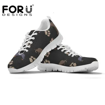 

FORUDESIGNS Dachshund Dog Lovely Women Flats Shoes Comfortable Breathable Mesh Shoes Woman Casual Women's Sneakers Zapatos Mujer