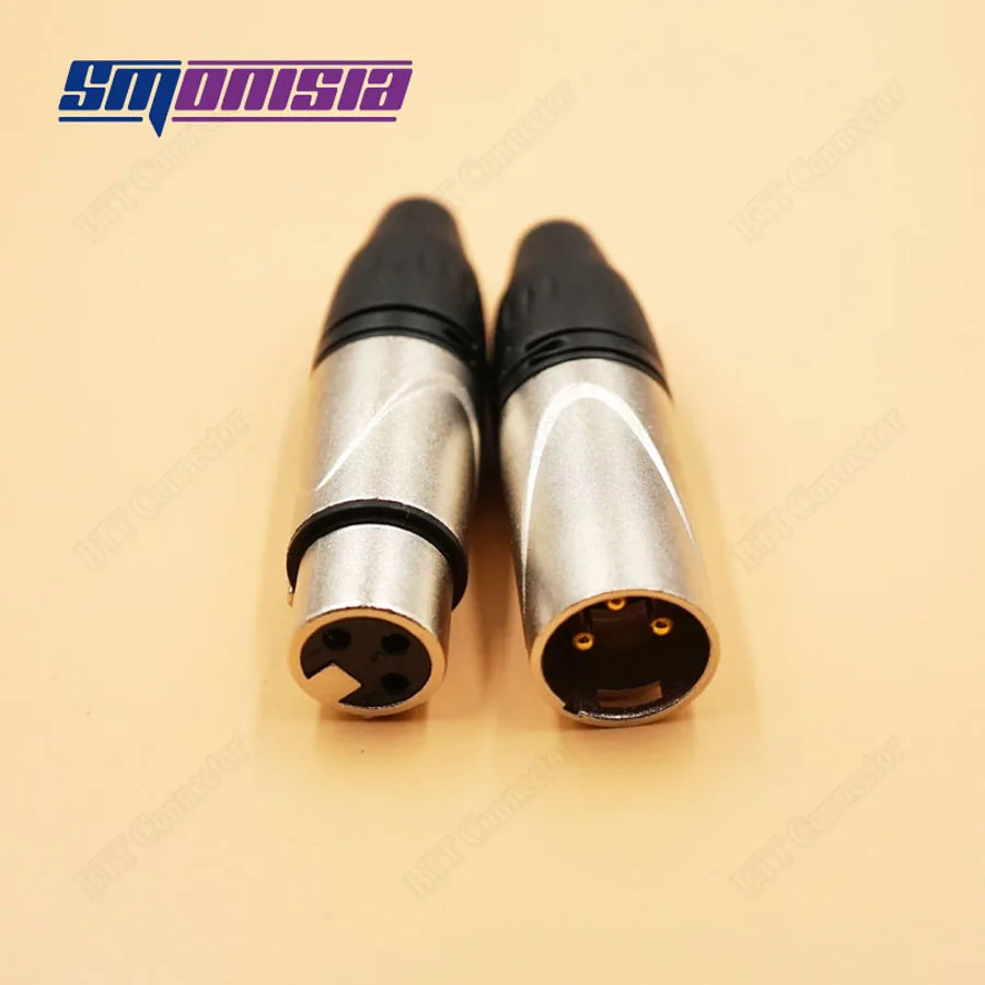 

Smonisia 5pcs High Quality XLR Connector Plug 3pin Male/Female Plug MIC Jack Audio Microphone Connector XLR Adapter