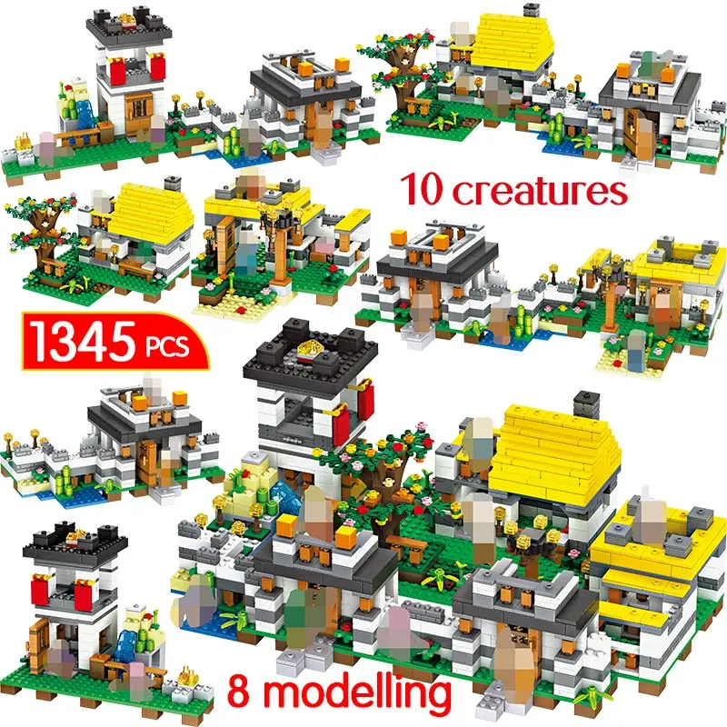 

1345PCS My World Model Building Blocks Compatible LegoINGLYS Minecrafter Dreamlike Manor Brick Educational Toy For Children