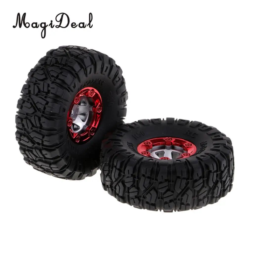 2Pcs Radio Control Car Model 100mm Rubber Tires Tyres 12mm Wheel Hex for 1/12 Wltoys 12428 12423 RC Cars