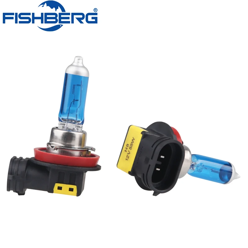 2pcs Led Car Lights Exterior H8 55w 6000K Halogen Lamp