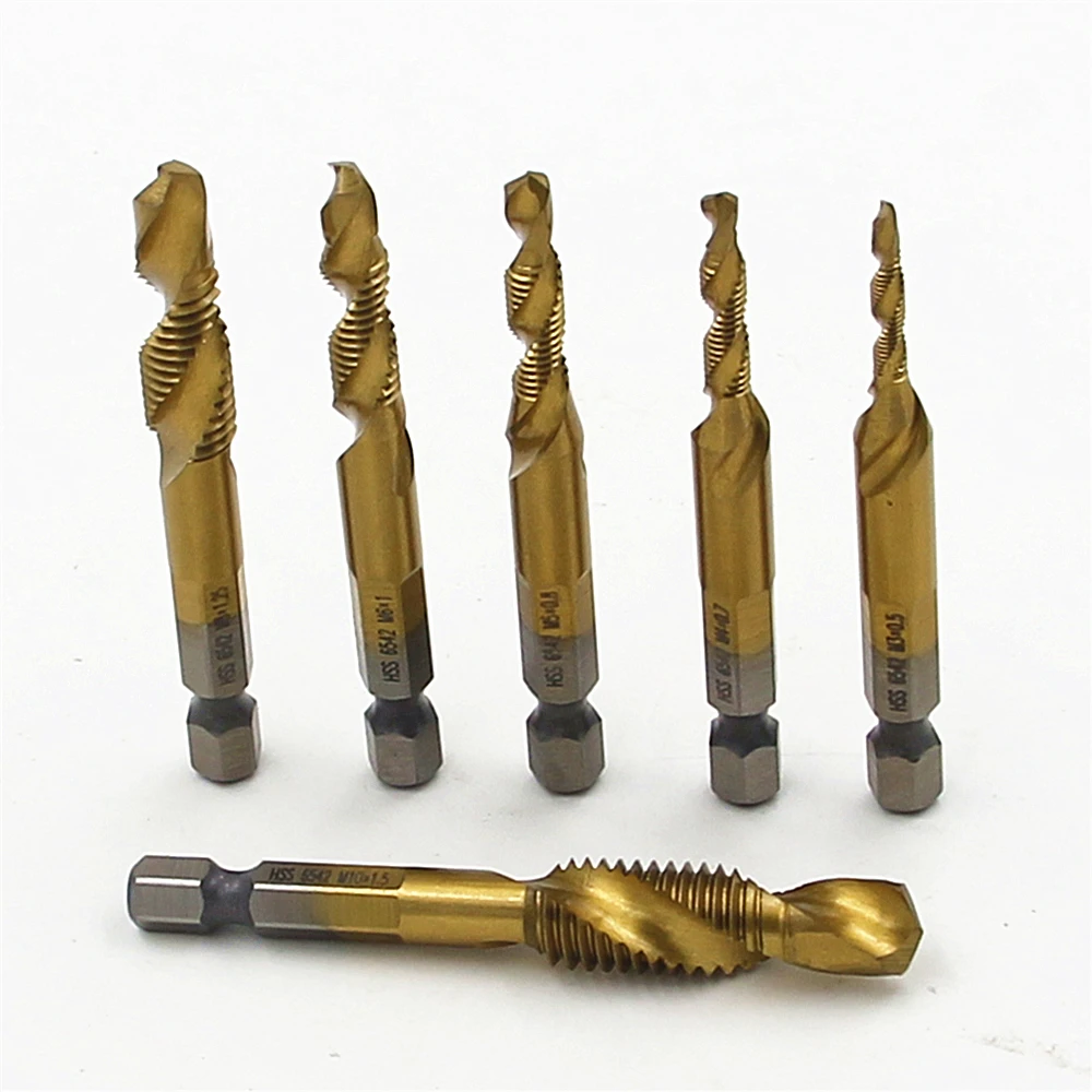 High-Quality-6Pcs-HSS-6542-Titanium-Coated-M3-M10-Combination-Hex-Drill-Bits-Tap-Set-Kit (1)