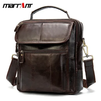 

Man Messenger Bag Shoulder Bag Top Layer Cowhide Leisure Flap Business Affairs Handbag Crazy Horsehide Male Package Briefcase