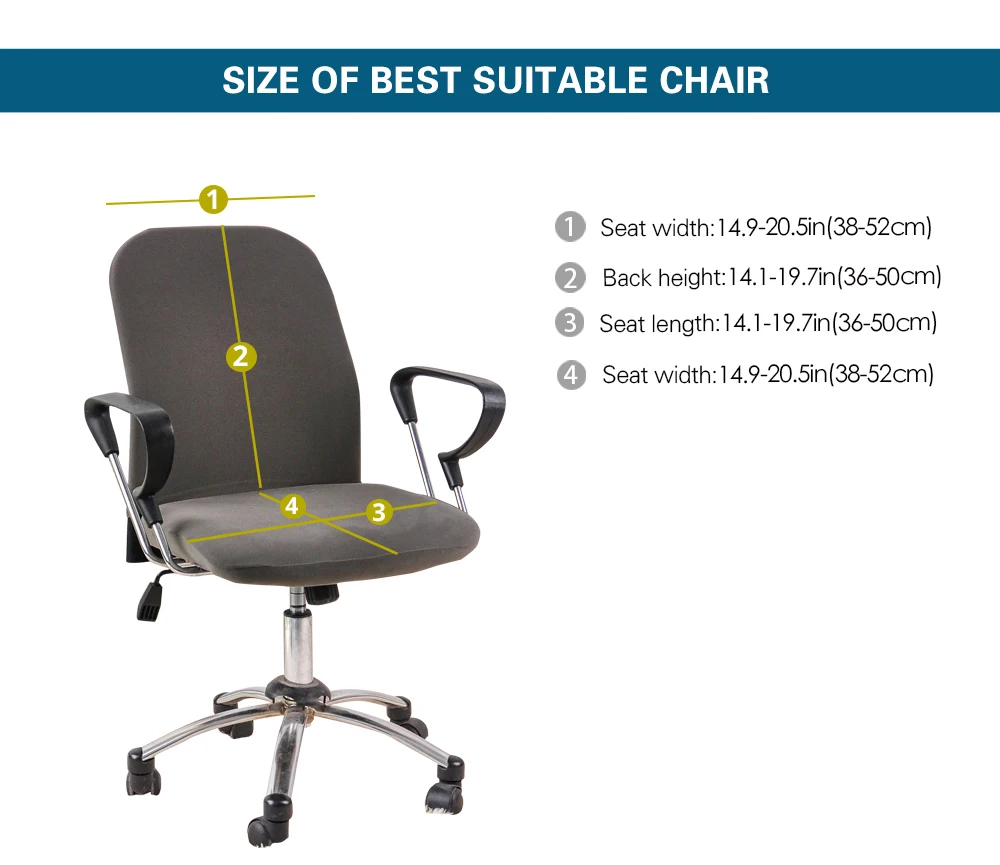 Чехол для офисного стула компьютерный подъемный чехол для кресла протектор Анти-грязный моющийся комплект из 2 предметов(задняя крышка стула и чехол для стула