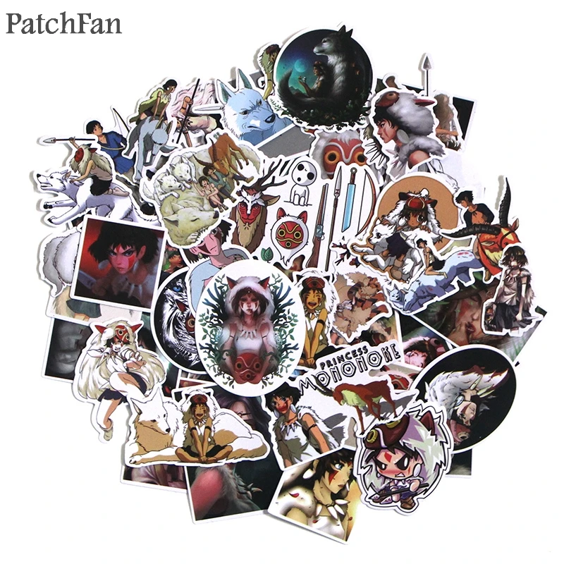 

Patchfan 50pcs Princess Mononoke Kids Toy Sticker for DIY scrapbooking album Luggage Laptop Phone notebook decals Sticker A1529