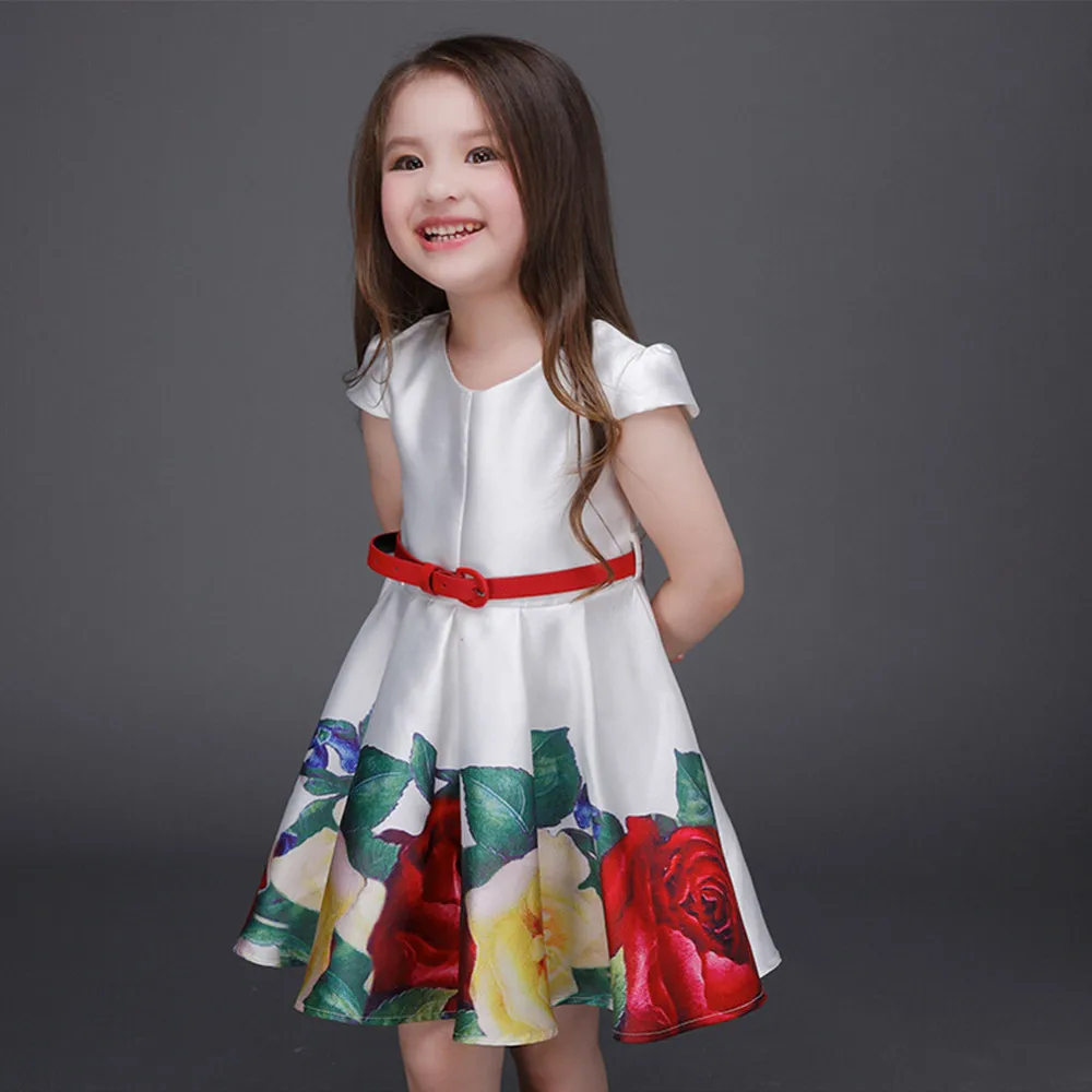 Платье с цветочным узором для девочек на свадьбу и вечеринку элегантное платье принцессы для девочек Детские платья для девочек, костюм для детей 8, 9, 10 лет