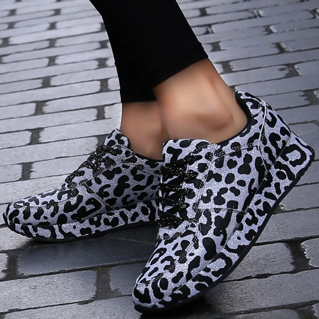 Women's Leopard Print shoes Wild Women's Sneakers Shoes Increased Casual Shoes sport shoes woman na platforme#G3