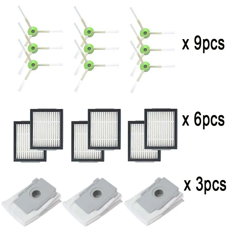 Пылесборник щетка-ролик Hepa фильтр боковой набор кистей для iRobot Roomba i7 E5 E6 I серии робот пылесос Замена запасной P - Цвет: zh18pcs