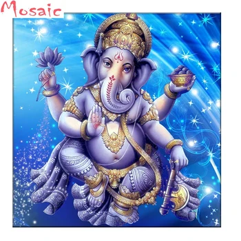 

Diamond Painting Full Square Drill Picture Of Rhinestone 5D DIY Mosaic Diamond Embroidery Lord Ganesha Religions Decoration