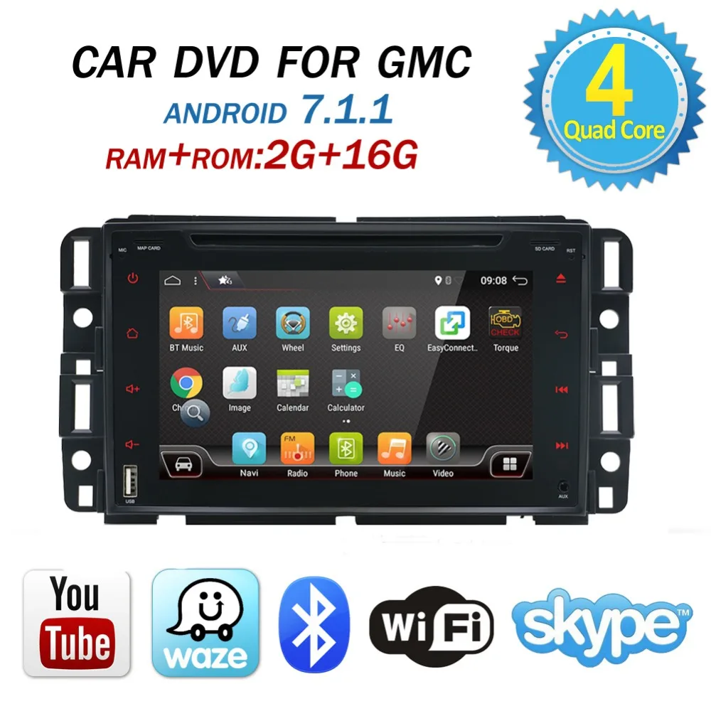 Bosion Android 7.1 Quad Core Car DVD radio Player for GMC Acadia Savana