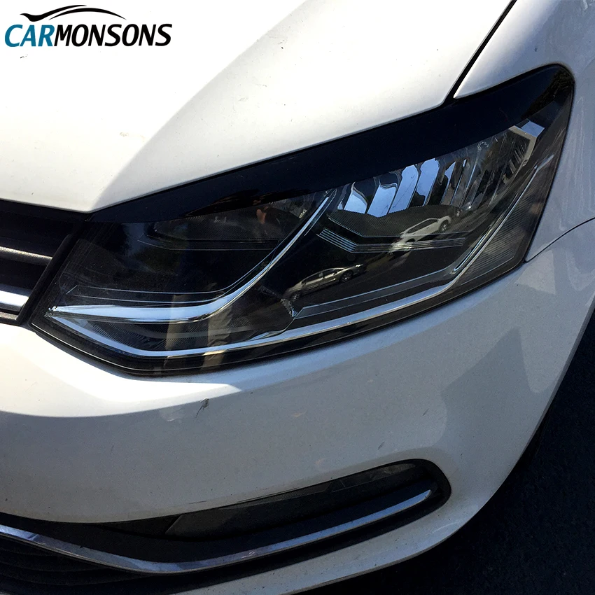 Carmonsons для Volkswagen VW Polo MK5 2011- Автомобильная фара Брови Веки Наклейка крышка отделка Аксессуары для автомобиля Стайлинг