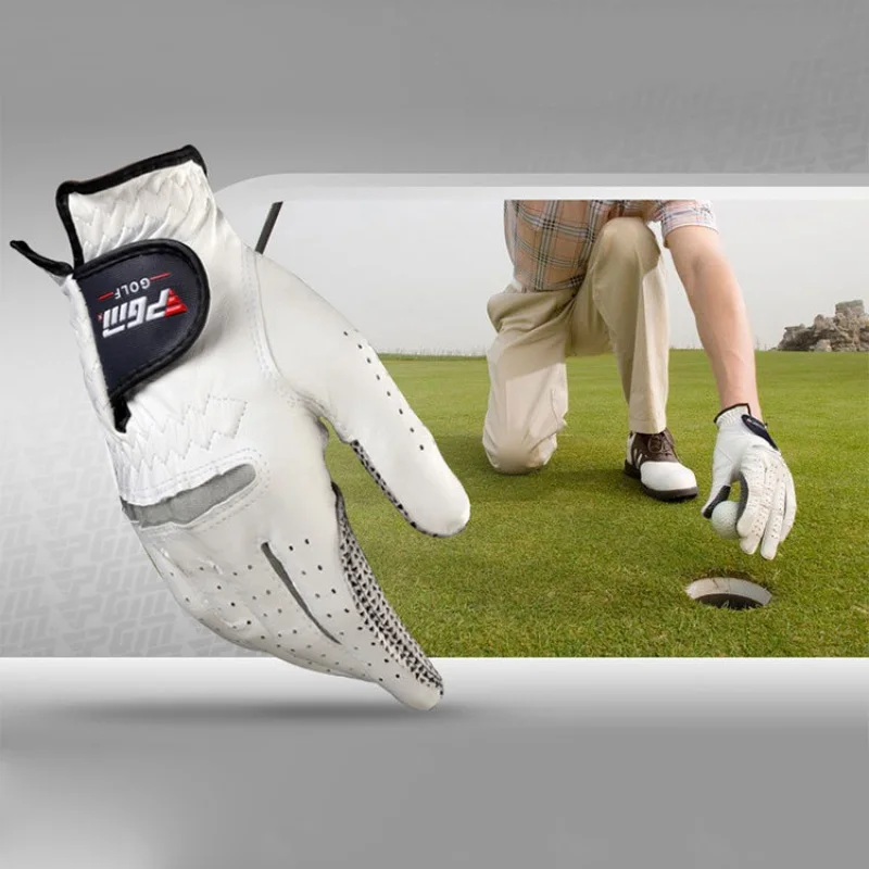 

Golf Gloves Genuine Leather Left Right Hand Soft Breathable Pure Sheepskin Anti-slip granules Golf Protective Gloves
