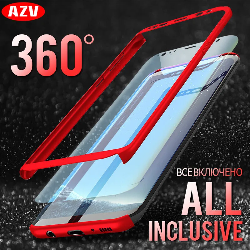 

AZV 360 Full Cover Protector Case For Samsung Galaxy S9 S8 Plus Note 8 Phone Cover For Samsung S8 S9 Plus Protective Shell Cases