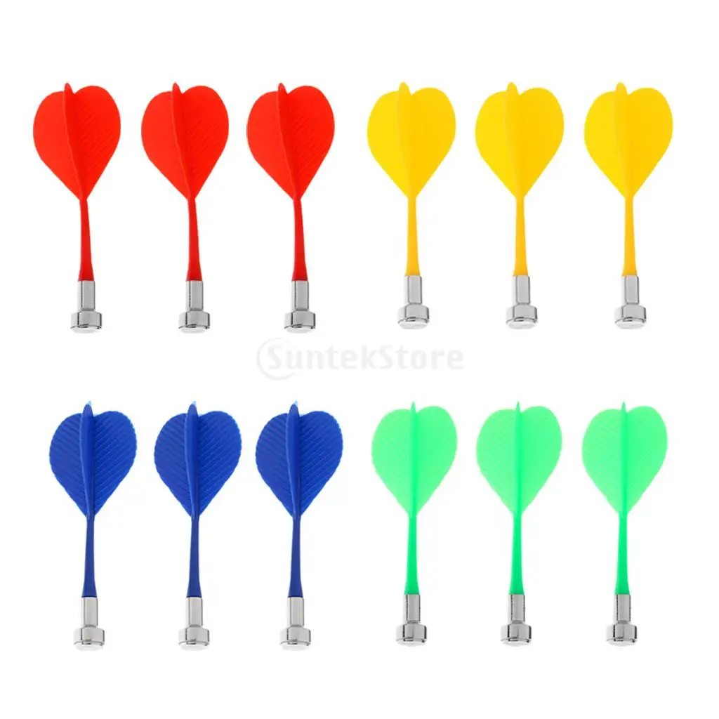 12 Pieces/Set Durable Magnetic Darts Indoor Game Safety Replacement Darts 4 Color Mix