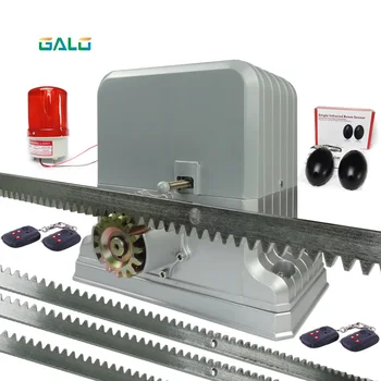 Galo 220V automatic electric slide gate opener operator motor sliding door gate 1800kg with 4m 5m 6m rack rails 1 sensor 1 lamp automatic sliding door motor drive belt 8 meters