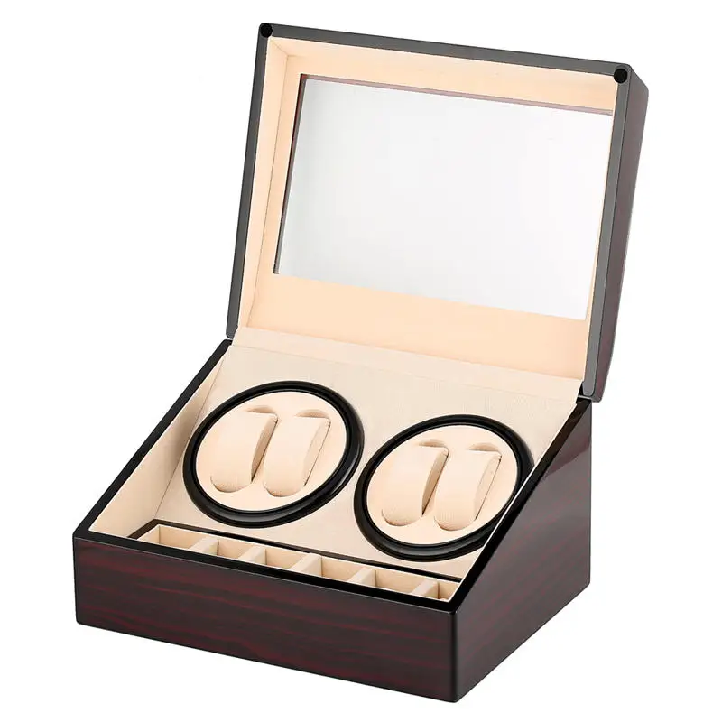 

UK Plug Watch Winder Box Case Automatic Mechanical Watches Holder 4+6 Collection Display Jewelry Clock Winder Luxury