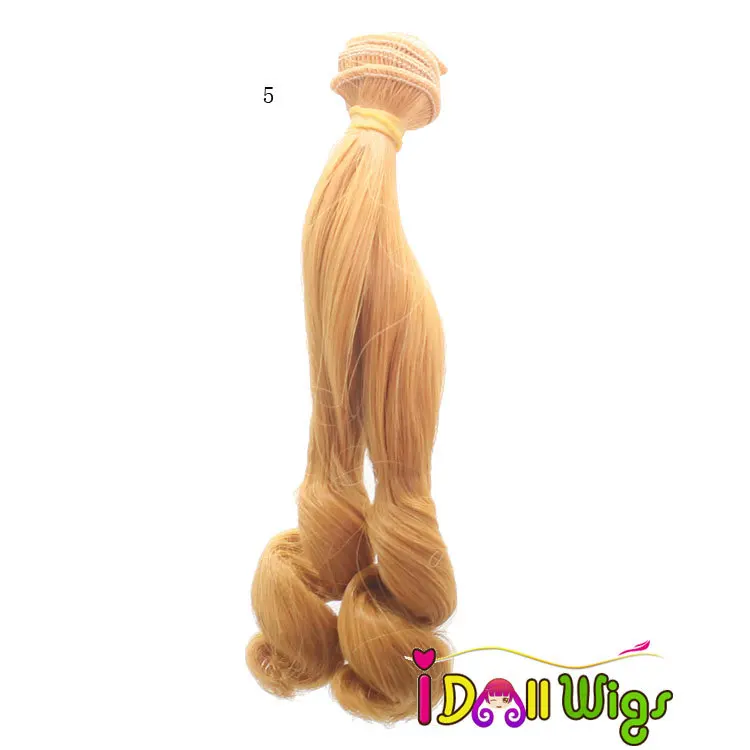 5 шт./лот, 15*100 см высокотемпературные волокна Спиральные бигуди wefts яркие новые цвета для 1/3 1/4 1/6 BJD/SD DIY куклы парики
