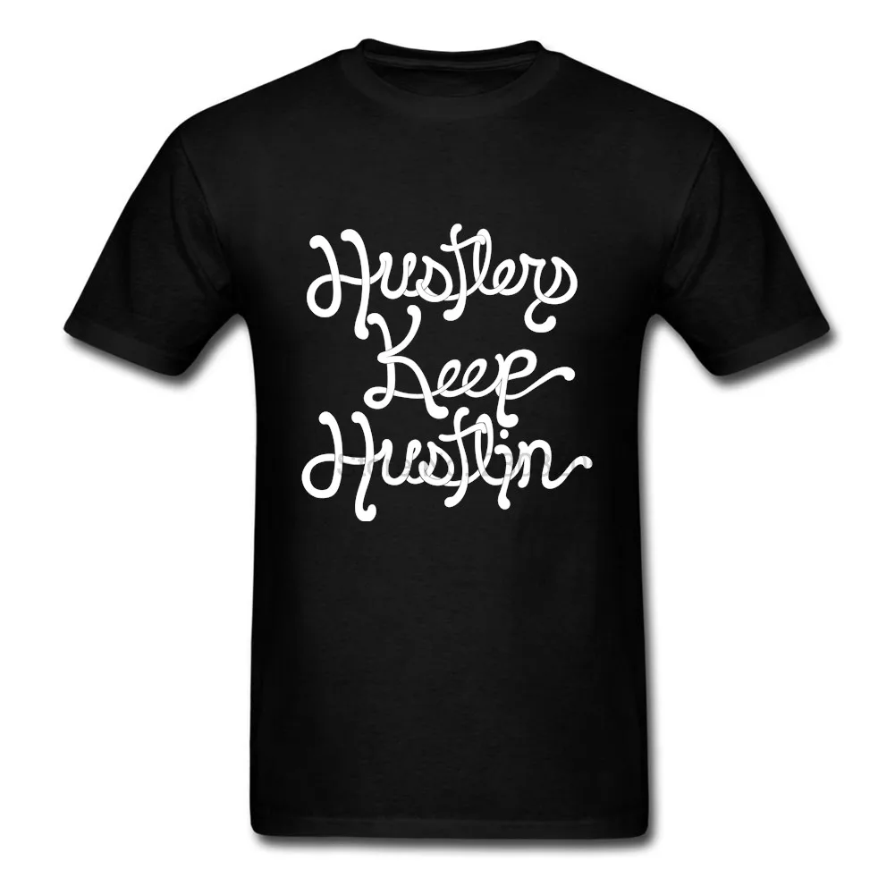 New High Quality Funny Short Sleeve Cotton Oversize Camisetas Men Hustlers Keep T Shirts Tops | Мужская одежда