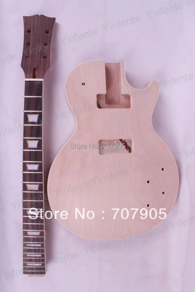 New 1 set Unfinished electric guitar neck set in&Body Mahogany Maple Veneer New 1 set Unfinished electric guitar neck set in&Body Mahogany Maple Veneer