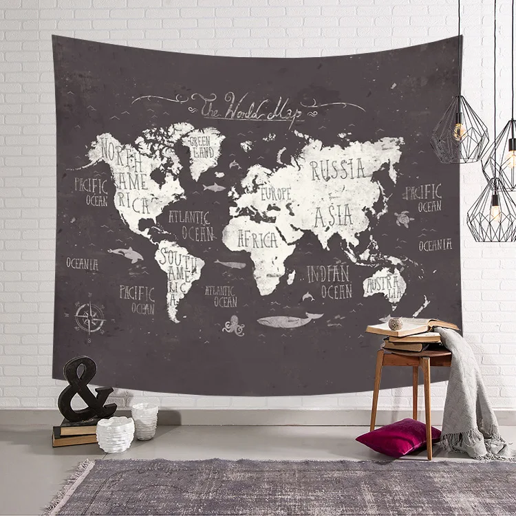 

Zeegle World Map Pattern Hanging Wall Tapestry Home Decor Texitle Cover Beach Towel Throw Blanket Picnic Yoga Mat Sofa Sets