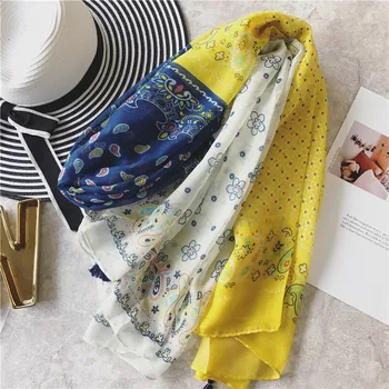 

2018 New Arrival Winter Scarf Hijab Spring And Summer Thin Small Fresh Color Dot Cotton Scarf Folk Style Travel Sunscreen Shawl