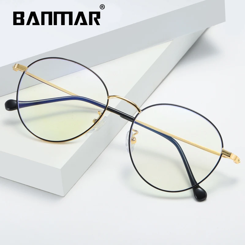 

BANMAR Anti Blue Light Glasses Men Reading Goggle Ray Protection Eyeglasses Gaming Computer Glasses for Women Alloy Frames 1911
