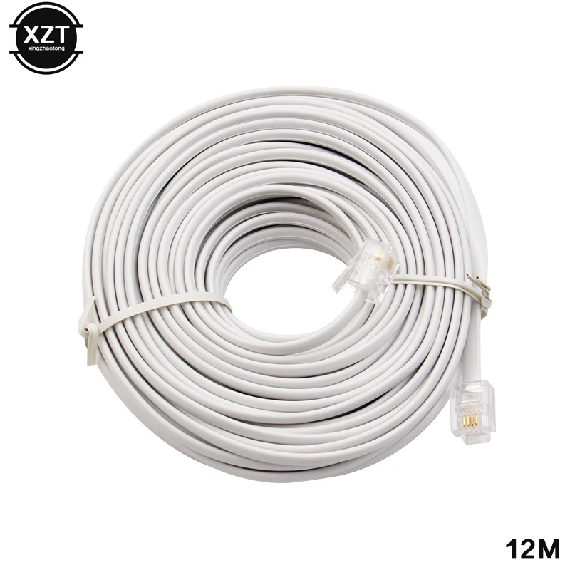 

30M/15M/12M/9M/6M/3M RJ11 6P4C Telephone Extension Cable Connector HOT SALE