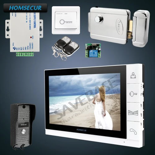 

HOMSECUR 9" Wired Hands-free Video Door Phone Intercom System+Metal Case Camera+Electric Lock