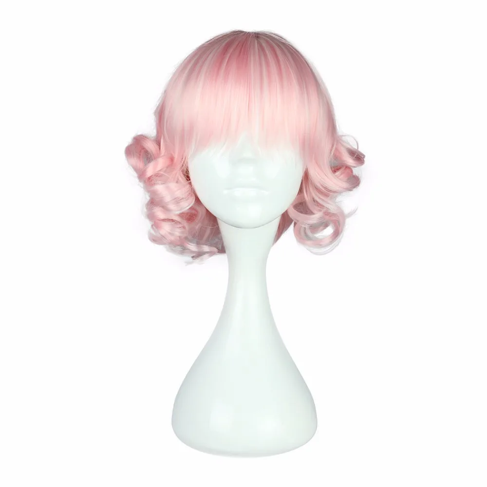 

MCOSER 30cm Short Synth Curly Blue Pink 8 Styles Colors Synthetic halloween cosplay Party Wig 100% High Temperature Fiber WIG-53