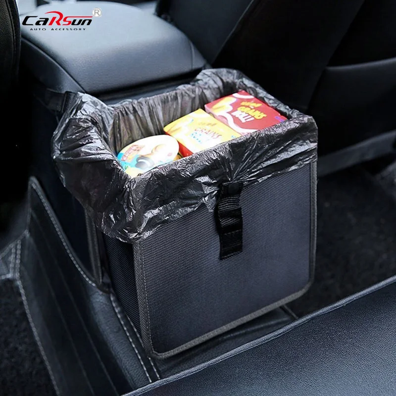 

POWERTIGER 3 Colors Oxford Cloth Car Trash Bag Can Premium Waterproof Litter Garbage Bag Organizer 1.85 Gallon Capacity