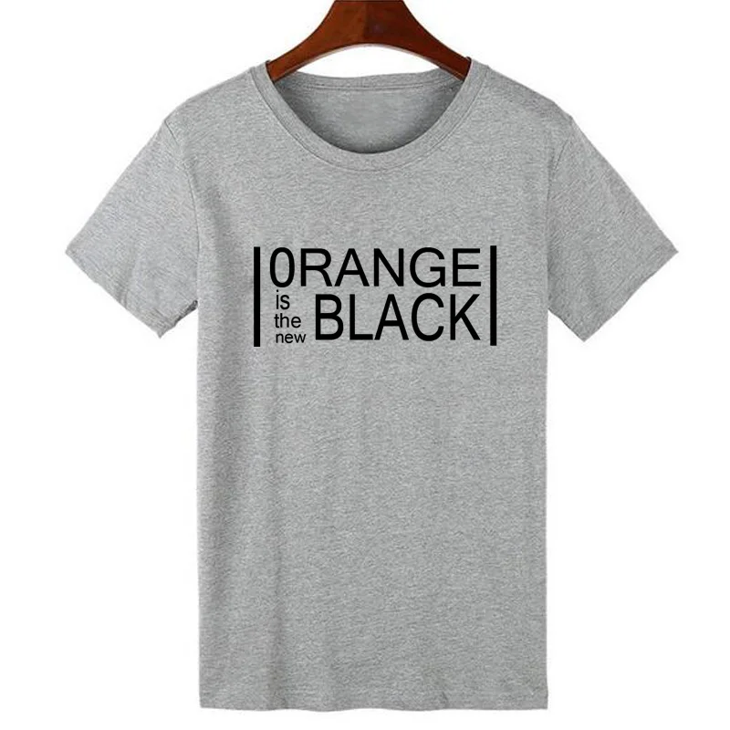 Pkorli Harajuku футболка женская оранжевая Новая Черная Oitnb хлопок короткий рукав