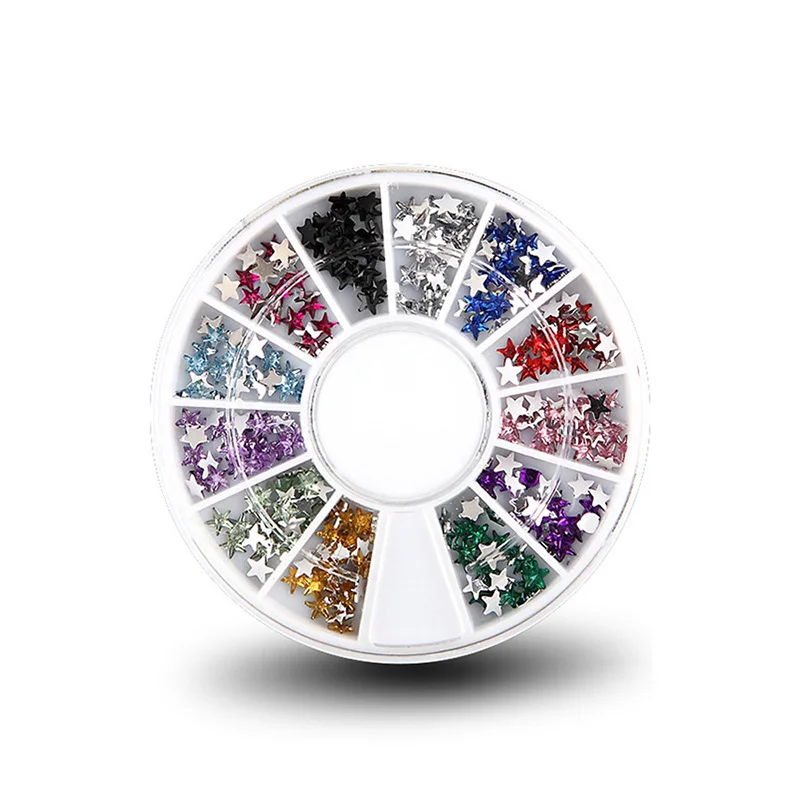 

Nail Art Wheel Irregular Shell Decoration Colorful Gem Glitter Rhinestone Metal Accessories Design Acrylic 3D Tips Manicure Tool