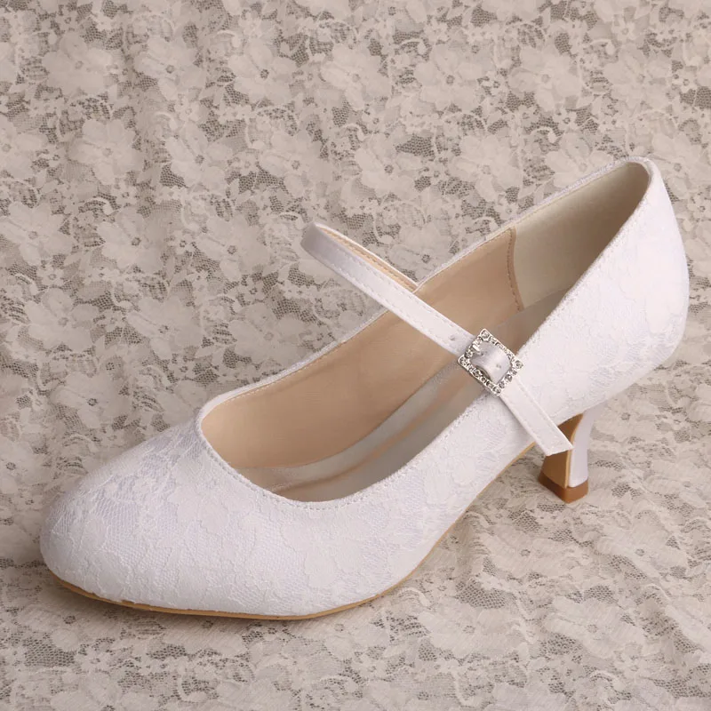 Custom Handmade Wedopus White Special Occasion Shoes Lace Bridal Shoes