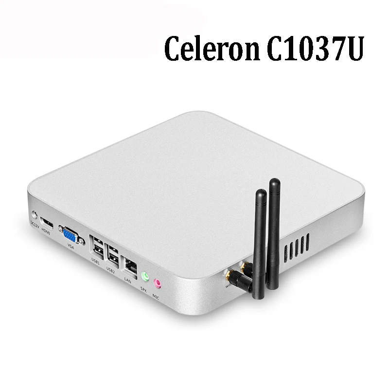 

2017 HOT Mini computer celeron 1037u 1.8GHZ mini pc dual core HDMI+VGA 1080P RJ45 Support XP, Win8.1/10/7 linux fanless pc