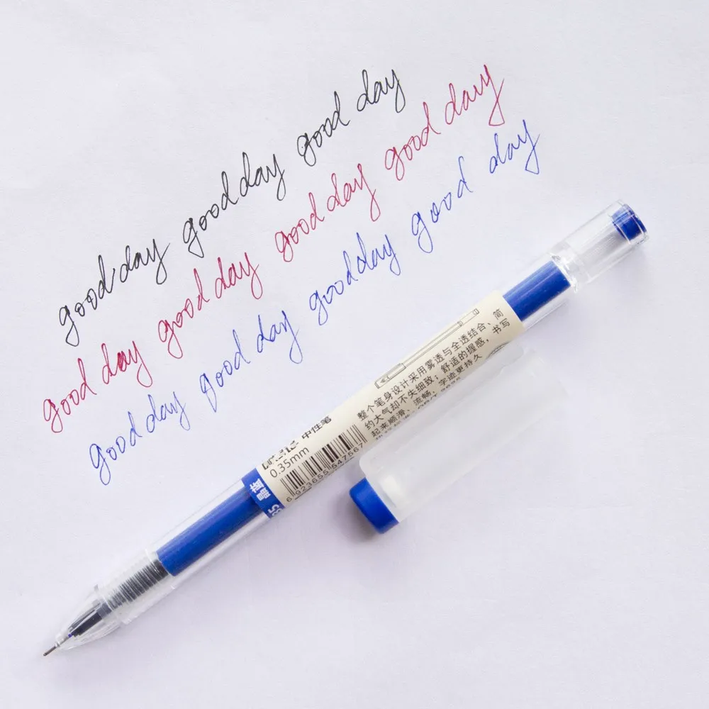 1 шт. 0,35 мм MUJI стиль гелевая ручка черные, голубые чернила пилот ручка маркер ручка для школы офиса поставки студенческое письмо и рисование канцелярские принадлежности подарок - Цвет: Blue Ink 1pc